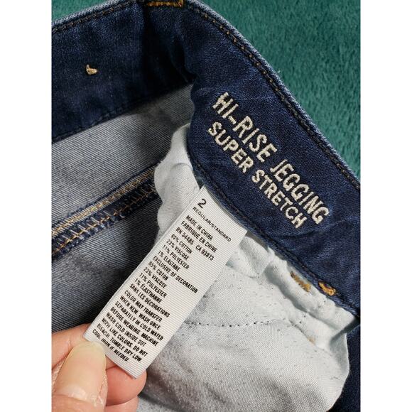 American Eagle Jeans Size 2 Womens Blue Denim Stretch Pants High Rise Jegging - Picture 4 of 13